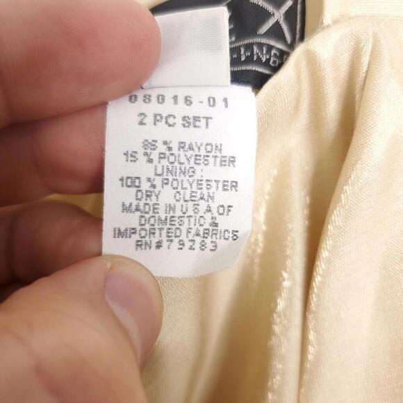 Alex Evenings Dress Womens 16 Square Neck Cream Formal Midi Party Wear - Picture 7 of 10